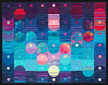 Many Moons  |  2015  |  56" x 72"  |  Juried into Quilts=Art=Quilts 2015  |  Blue Ribbon, Vermont Quilt Festival, 2015