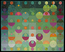 Melon Sky  |  2020  |  80" x 62"  |  Juried into QuiltCon Together, 2021  |  Juried into Quilts=Art=Quilts 2022